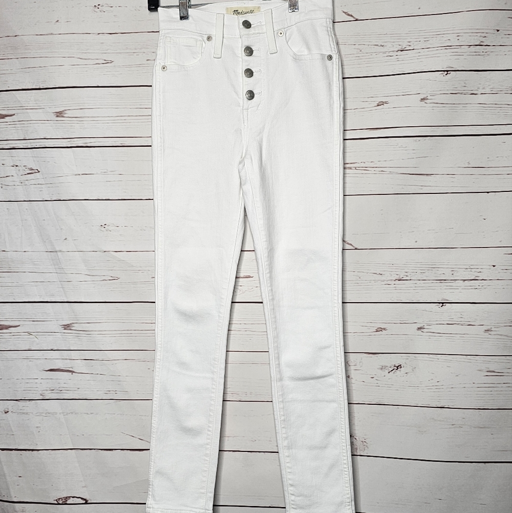 Madewell White High-Rise Skinny Crop Jeans